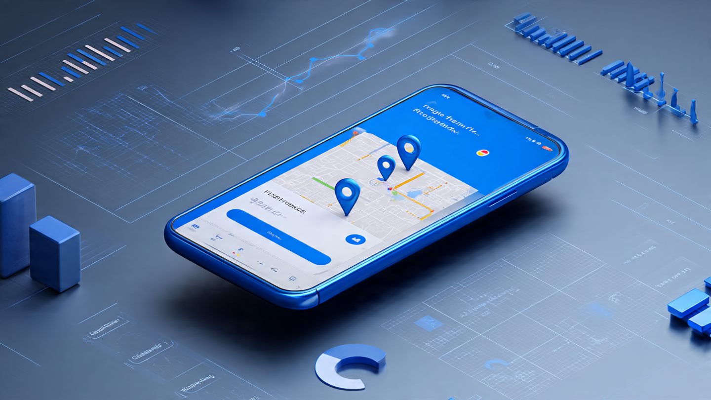 AI-powered Google Business Profile optimisation showing Google Maps 3-pack ranking on smartphone