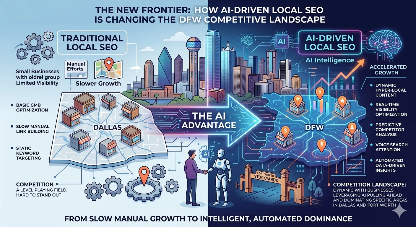 The New Frontier: How AI-Driven Local SEO is Changing the DFW Competitive Landscape 1 How AI-Driven Local SEO is Changing the DFW Competitive Landscape